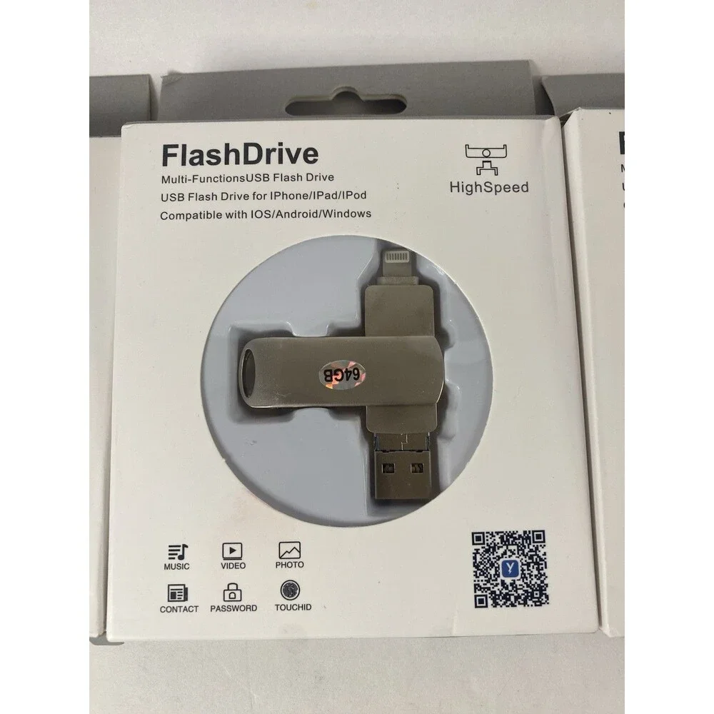 3PCS 64GB USB Flash Drive for IOS Android PC Highspeed Older Plug